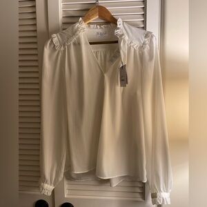 NWT Claudie Pierlot ecru top button down sz FR 36 / US 4